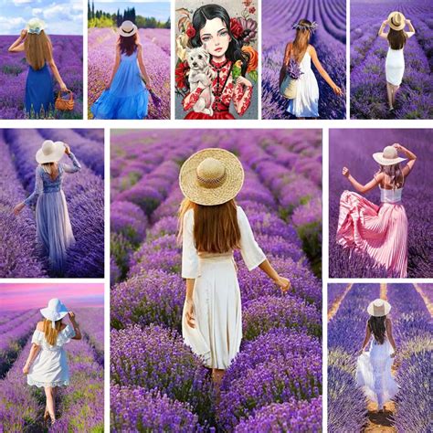 Lavender Girl Landscape Painting By Numbers Kit Oil Paints 5070 Canvas