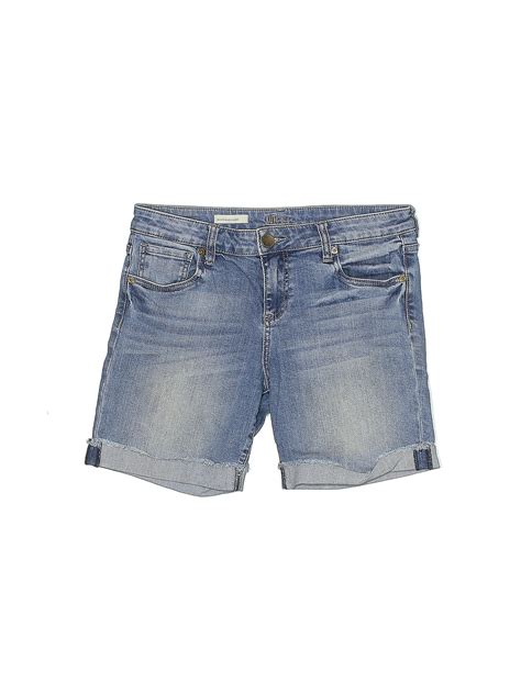 Kut From The Kloth Solid Blue Denim Shorts Size 8 66 Off Thredup