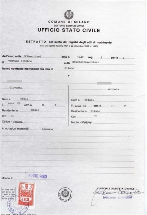 Certificato Estratto Di Matrimonio Archivi Zerocrazia