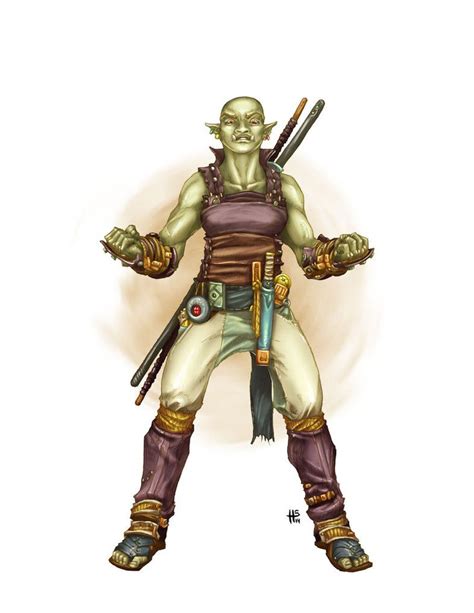 Half Orc Monk By Butterfrog Half Orcs In 2019 Dungeons Dragons