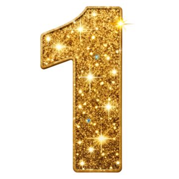 Gold Glitter Number One PNG Vector PSD And Clipart With Transparent