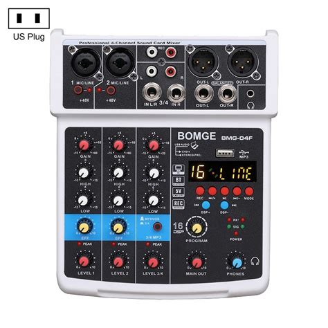 Bmg F Channel Bluetooth Usb Mini Mixer Sound Card Us Plug White