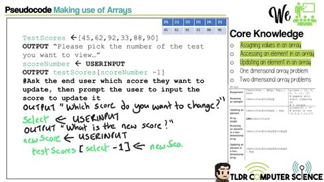 Gcse Aqa Pseudocode Arrays Youtube