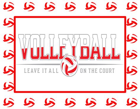 Red White Volleyball Leave It All On The Court 7x9 Rcl Signs And More