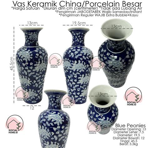 Jual Vas Bunga Keramik Porcelain China Putih Besar Tinggi