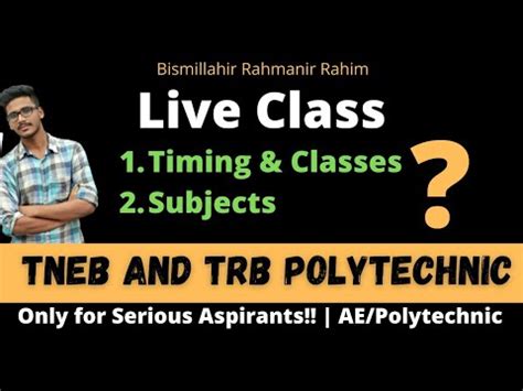 Tneb Ae Trb Polytechnic Exam Live Class For All Jsms Abdul Youtube