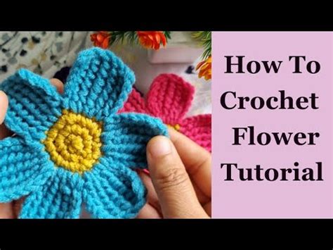 How To Crochet Simple Flower Motif Learn How To Crochet Easy Flower