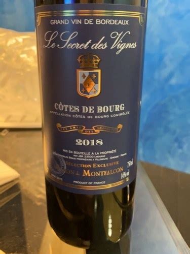 Baron De Montfalcon Le Secret Des Vignes C Tes De Bourg Vivino Us