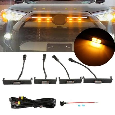 Front Hood Grille Led Lights Amber For Toyota 4runner 2020 2022 Sport