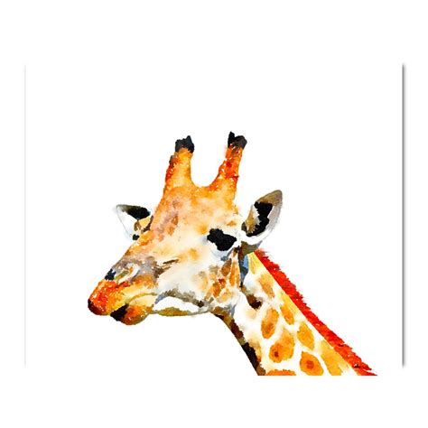 Giraffe Aquarell Kunstdruck Giraffe Safari Kinderzimmer Etsy