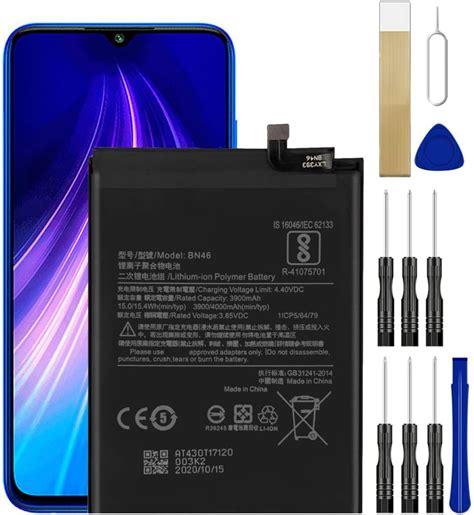 Amazon WUHAO Batería de repuesto BN46 para Xiaomi Redmi Note 8 con