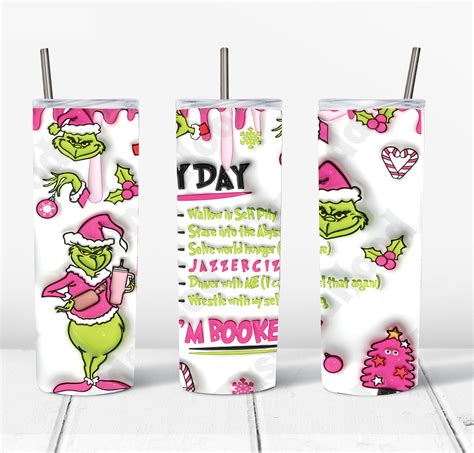 3D Inflated Grinch Christmas 20 Oz Skinny Tumbler Png Grinc Inspire