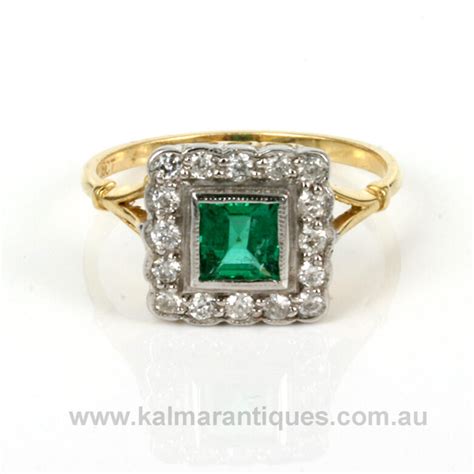 Buy Antique Georgian Era Emerald And Diamond Ring Kalmar Antiques