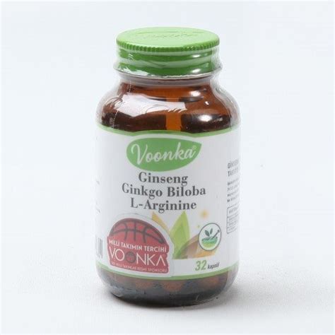 Voonka Ginseng Ginkgo Ve L Arjinin 32 Kapsül Besin Takviyesi