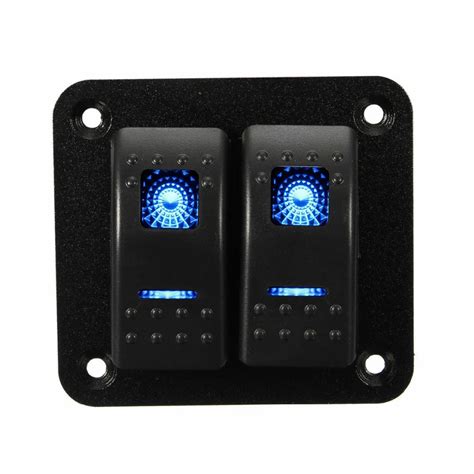 12v 24v 2 Gang Led Azul On Off Rocker Switch Painel Universal Para