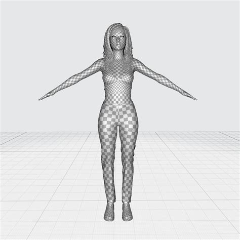 3D Model Realistic Female Korean Naked VR AR Low Poly CGTrader