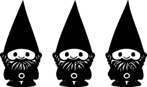 Gnomes Noir Et Blanc Isol Ic Ne Illustration Vectorielle Vecteur Premium