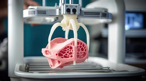 Premium Ai Image D Printer Prints A Human Heart Medical Implantation