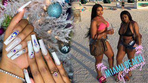 Vlog Getting My Nails Done And Miami Bday Vacay💅🏽👯‍♀️ Youtube