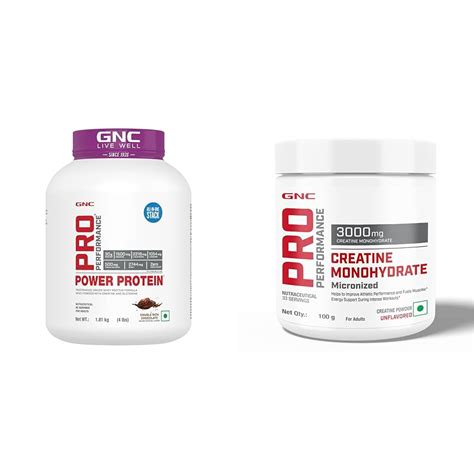 Gnc Pro Performance Power Protein Double Rich Chocolate 4 Lbs And Gnc Pro Performance Creatine