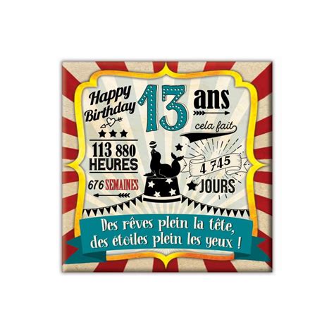 Magnet Anniversaire 13 Ans Cadogeniofr