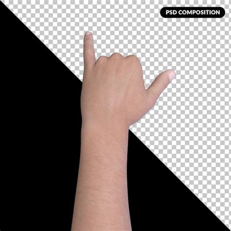 Premium PSD Hand Gesture 3d Rendering Isolated Premium Psd