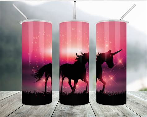 Unicorn Tumbler Wrap Sublimation Glitter Design Oz Etsy Uk