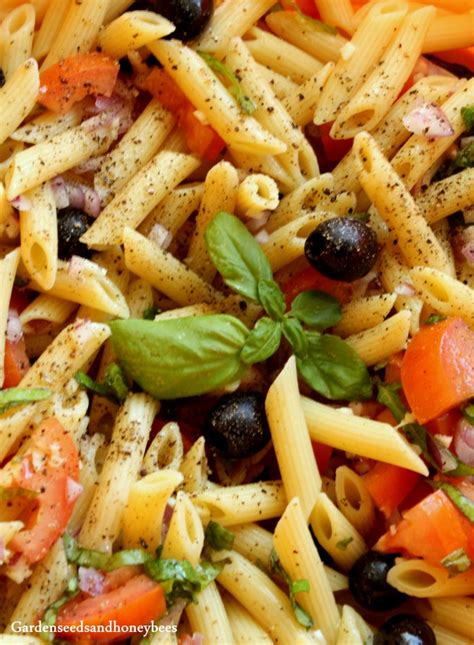 Tomato Basil Pasta Salad Garden Seeds And Honey Bees