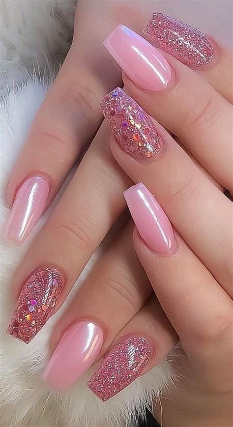 Unhas Curso Pink Nails Gel Nails Nail Designs Glitter