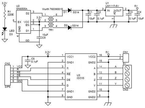 A Simple Rs422 Circuit Schematic