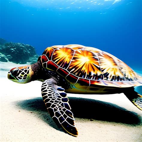 Une Tortue De Mer Verte Nage Dans L océan Photo Premium