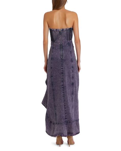 Amanda Uprichard Symone Strapless Denim Dress In Blue Lyst