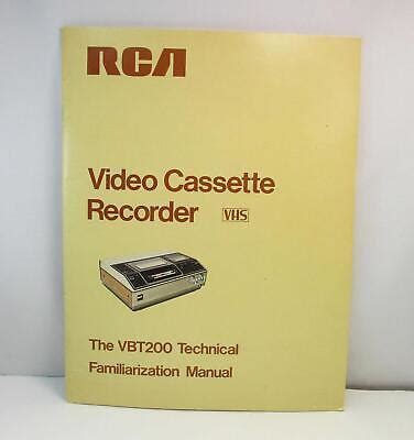 RCA VHS Video Cassette Recorder VBT200 Technical Familiarization Manual ...