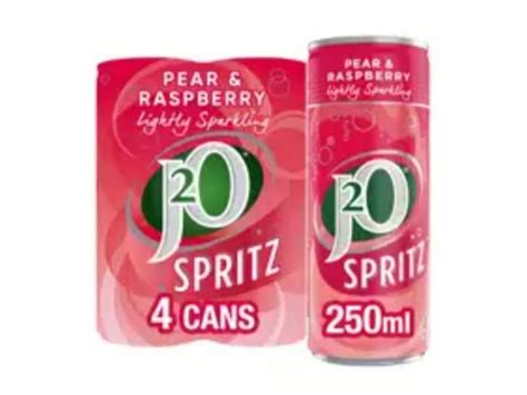 J2o Pear And Raspberry Spritz 4x250ml £2 At Asda