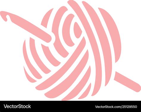 Yarn Ball Crochet Lcon Logo Royalty Free Vector Image