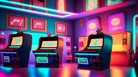 Premium AI Image | Retro inspired gaming room with arcade machines and ...