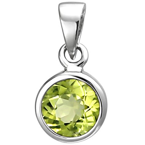 Solitär Anhänger aus 925 Silber Peridot grün