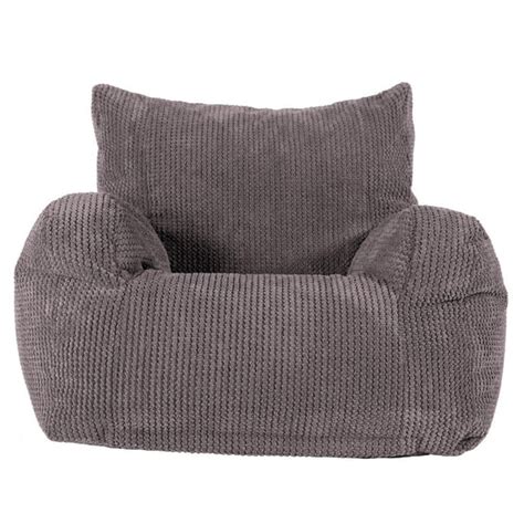 Lounge Pug Charcoal Gray Bean Bag Chairs Adult Beanbag Armchair Pom Pom