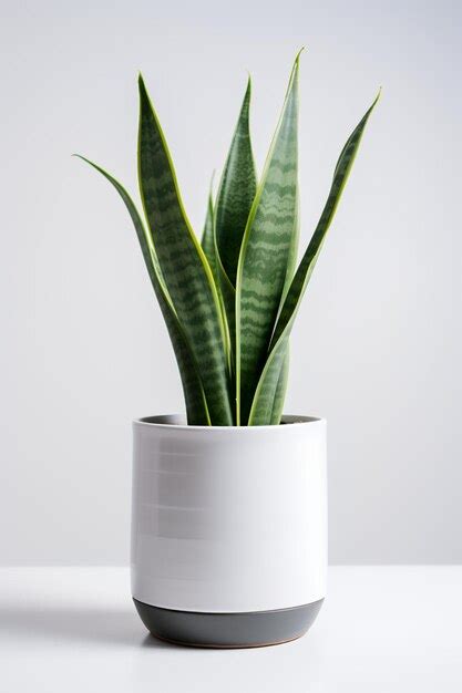 Foto De Sansevieria Trifasciata En Maceta Blanca Como Planta De