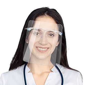 PANOPTX 200 PCS Safety Face Shield With Glasses Frame Reusable Anti Fog