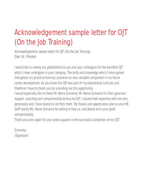 Acknowledgement Letter 62 Examples Format Pdf