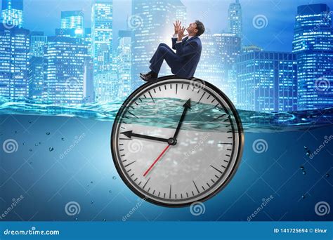 The Businessman In Deadline And Time Management Concept Stock Illustration Illustration Of