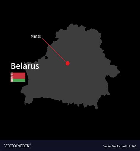 Detailed Map Of Belarus And Capital City Minsk Vector Image