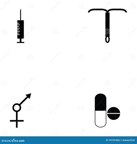 Safe Sex Icon Set Stock Vector Illustration Of Condom 107351842