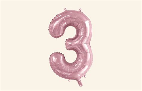 Pink Number 3 Balloon - Queenparty