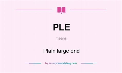 PLE - Plain large end in Undefined by AcronymsAndSlang.com