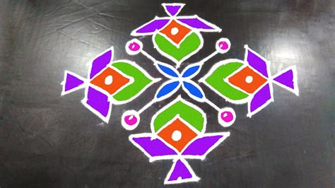 236 Easy Rangoli Designs With Kolam Design 11 To 1 Straight Dots