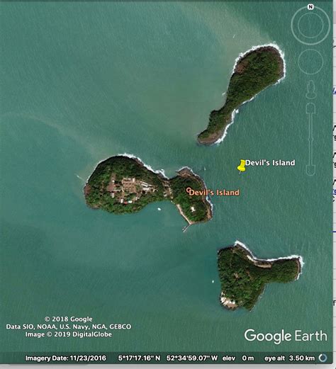 Devil's Island Prison Map