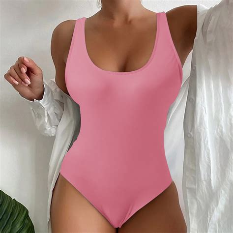 Amidoa Slimming Swimsuit For Women 2024 Bikini Solid Tummy Control