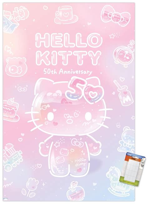 Hello Kitty 50th Anniversary Wall Poster 14 725 X 22 375